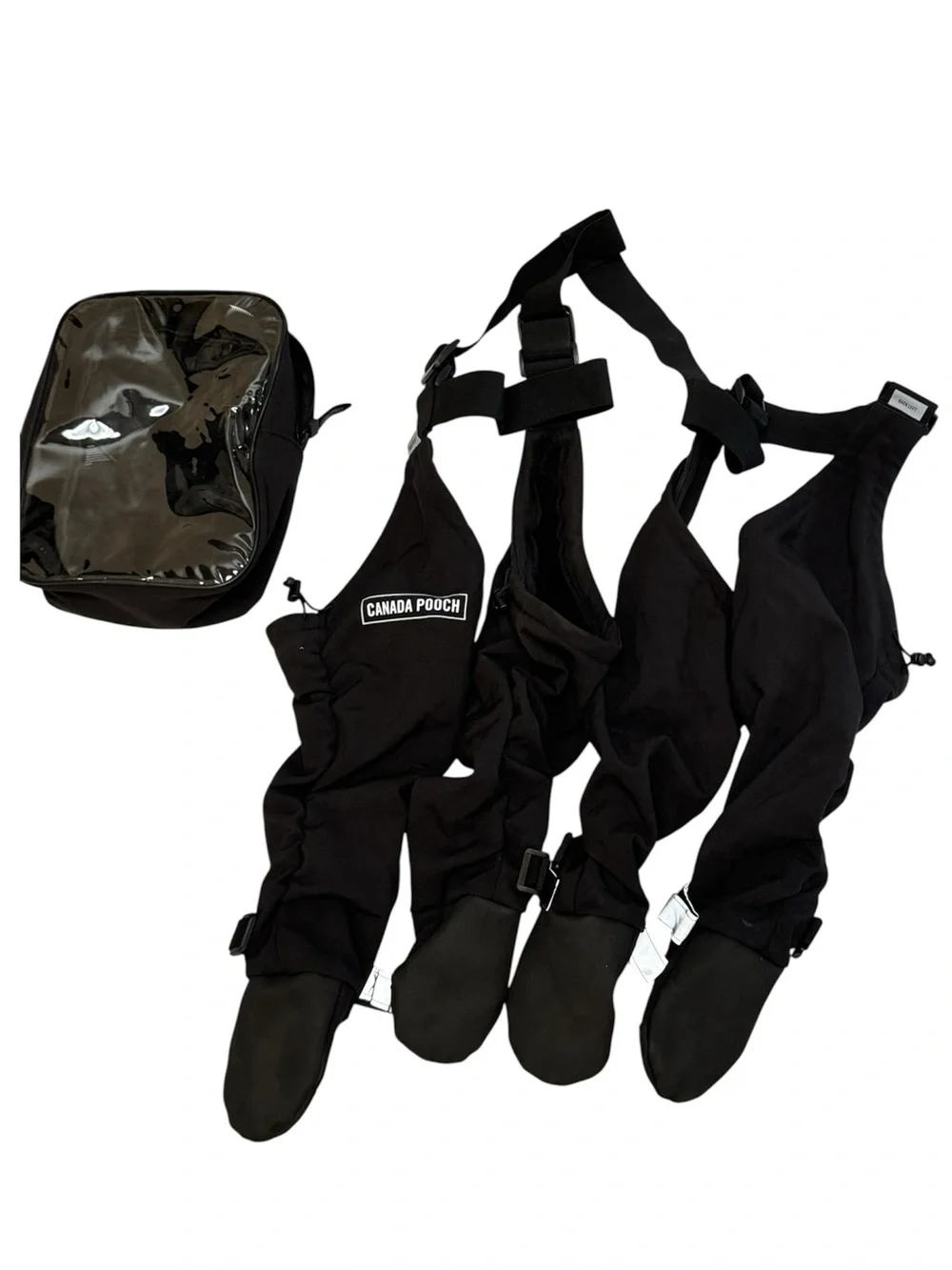 Canada Pooch Black Dog Suspenders Winter Boots Size 5 Regular Waterproof